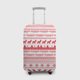 Чехол для чемодана 3D с принтом Новогодний Horizon Zero Dawn в Курске, 86% полиэфир, 14% спандекс | двустороннее нанесение принта, прорези для ручек и колес | 2019 | action | rpg | год | игра | новый | олени | рождество | снежинки | узор | элой | эшли бёрч