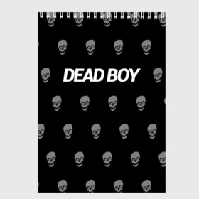 Скетчбук с принтом Bones Deadboy в Курске, 100% бумага
 | 48 листов, плотность листов — 100 г/м2, плотность картонной обложки — 250 г/м2. Листы скреплены сверху удобной пружинной спиралью | Тематика изображения на принте: bones | boy | dead | deadboy | elmo | hdmi | hip | hop | kennedy | metal | rap | rapper | scream | sesh | seshollowaterboyz | skull | team | кеннеди | кости | костя | метал | рэп | рэпер | сеш | скрим | сэш | хип | хоп | череп | элмо