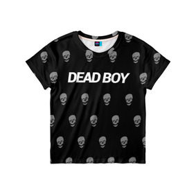 Детская футболка 3D с принтом Bones Deadboy в Курске, 100% гипоаллергенный полиэфир | прямой крой, круглый вырез горловины, длина до линии бедер, чуть спущенное плечо, ткань немного тянется | bones | boy | dead | deadboy | elmo | hdmi | hip | hop | kennedy | metal | rap | rapper | scream | sesh | seshollowaterboyz | skull | team | кеннеди | кости | костя | метал | рэп | рэпер | сеш | скрим | сэш | хип | хоп | череп | элмо