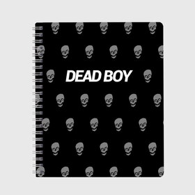 Тетрадь с принтом Bones Deadboy в Курске, 100% бумага | 48 листов, плотность листов — 60 г/м2, плотность картонной обложки — 250 г/м2. Листы скреплены сбоку удобной пружинной спиралью. Уголки страниц и обложки скругленные. Цвет линий — светло-серый
 | bones | boy | dead | deadboy | elmo | hdmi | hip | hop | kennedy | metal | rap | rapper | scream | sesh | seshollowaterboyz | skull | team | кеннеди | кости | костя | метал | рэп | рэпер | сеш | скрим | сэш | хип | хоп | череп | элмо