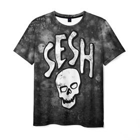 Мужская футболка 3D с принтом SESH Team (Bones) в Курске, 100% полиэфир | прямой крой, круглый вырез горловины, длина до линии бедер | Тематика изображения на принте: bones | boy | dead | deadboy | elmo | hdmi | hip | hop | kennedy | metal | rap | rapper | scream | sesh | seshollowaterboyz | skull | team | кеннеди | кости | костя | метал | рэп | рэпер | сеш | скрим | сэш | хип | хоп | череп | элмо