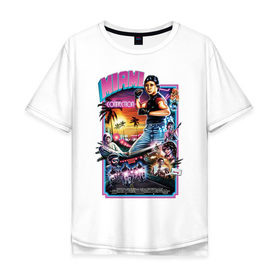 Мужская футболка хлопок Oversize с принтом Miami Connection в Курске, 100% хлопок | свободный крой, круглый ворот, “спинка” длиннее передней части | Тематика изображения на принте: 80s | retro | retrowave | synthwave | фильм