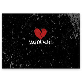 Поздравительная открытка с принтом XXXTentacion Red Broken Heart в Курске, 100% бумага | плотность бумаги 280 г/м2, матовая, на обратной стороне линовка и место для марки
 | broken | dead | heart | king | legend | music | rap | rapper | red | revenge | rip | xtentation | xxtennation | xxx | xxxtentacion | красное | мертв | музыка | память | разбитое | репер | рип | рэп | сердце | тентасьон | умер