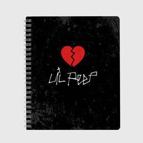 Тетрадь с принтом Lil Peep Broken Heart в Курске, 100% бумага | 48 листов, плотность листов — 60 г/м2, плотность картонной обложки — 250 г/м2. Листы скреплены сбоку удобной пружинной спиралью. Уголки страниц и обложки скругленные. Цвет линий — светло-серый
 | broken | dead | heart | lil | lil peep | lilpeep | music | peep | pump | rap | rapper | red | rip | густав | красное | лил | лил пип | лилпип | мертв | память | пип | разбитое | рип | рэп | рэпер | сердечко | сердце | умер | эмо