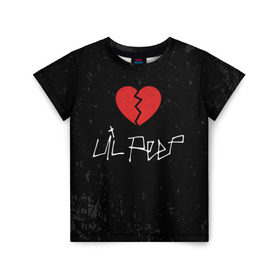 Детская футболка 3D с принтом Lil Peep Broken Heart в Курске, 100% гипоаллергенный полиэфир | прямой крой, круглый вырез горловины, длина до линии бедер, чуть спущенное плечо, ткань немного тянется | broken | dead | heart | lil | lil peep | lilpeep | music | peep | pump | rap | rapper | red | rip | густав | красное | лил | лил пип | лилпип | мертв | память | пип | разбитое | рип | рэп | рэпер | сердечко | сердце | умер | эмо