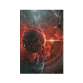 Обложка для паспорта матовая кожа с принтом Планета в космосе в Курске, натуральная матовая кожа | размер 19,3 х 13,7 см; прозрачные пластиковые крепления | galaxy | nebula | space | star | абстракция | вселенная | галактика | звезда | звезды | космический | планеты