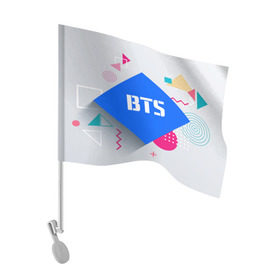 Флаг для автомобиля с принтом BTS в Курске, 100% полиэстер | Размер: 30*21 см | bangtan boys | music | бангтан бойс | бтс | корея | музыка | парни | поп музыка