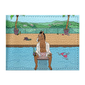 Обложка для студенческого билета с принтом Конь БоДжек в Курске, натуральная кожа | Размер: 11*8 см; Печать на всей внешней стороне | bojack | hollywood | horseman | бассейн | боджек | конь