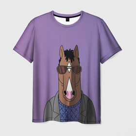Мужская футболка 3D с принтом БоДжек в Курске, 100% полиэфир | прямой крой, круглый вырез горловины, длина до линии бедер | Тематика изображения на принте: bojack | horseman | боджек | конь | очки