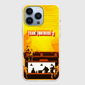 Чехол для iPhone 13 Pro с принтом Team Fortress 2 в Курске,  |  | characters | demoman | engineer | heavy | medic | pyro | s | sniper | soldier | spy | team fortress 2 | медик | персонажи | поджигатель | подрывник | пулеметчик | разведчик | снайпер | солдат | шпион