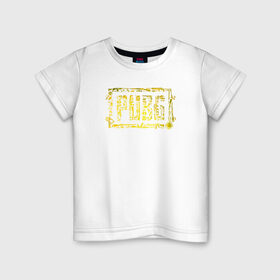 Детская футболка хлопок с принтом PUBG в Курске, 100% хлопок | круглый вырез горловины, полуприлегающий силуэт, длина до линии бедер | 