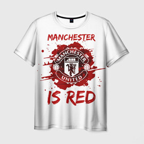 Мужская футболка 3D с принтом Манчестер Юнайтед в Курске, 100% полиэфир | прямой крой, круглый вырез горловины, длина до линии бедер | manchester | manchester united | mufc | red devils | красные дьяволы | манчестер | манчестер юнайтед | фанатская | футбольная | футбольный клуб | юнайтед