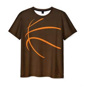 Мужская футболка 3D с принтом Баскетболист в Курске, 100% полиэфир | прямой крой, круглый вырез горловины, длина до линии бедер | Тематика изображения на принте: баскетбол | баскетболист | мяч баскетбольный