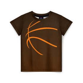 Детская футболка 3D с принтом Баскетболист в Курске, 100% гипоаллергенный полиэфир | прямой крой, круглый вырез горловины, длина до линии бедер, чуть спущенное плечо, ткань немного тянется | баскетбол | баскетболист | мяч баскетбольный
