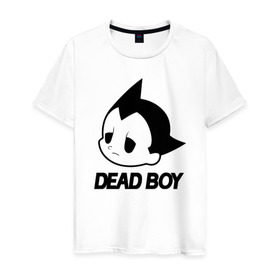 Мужская футболка хлопок с принтом DEAD BOY   BONES в Курске, 100% хлопок | прямой крой, круглый вырез горловины, длина до линии бедер, слегка спущенное плечо. | bones | cloudrap | dead | deadboy | logo | music | rap | sesh | боунс | клаудреп | кости | лого | музыка | реп
