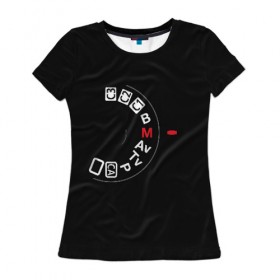 Женская футболка 3D с принтом manual в Курске, 100% полиэфир ( синтетическое хлопкоподобное полотно) | прямой крой, круглый вырез горловины, длина до линии бедер | фото | фотограф | фотография