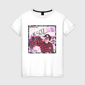 Женская футболка хлопок с принтом Lizer - MY SOUL в Курске, 100% хлопок | прямой крой, круглый вырез горловины, длина до линии бедер, слегка спущенное плечо | 