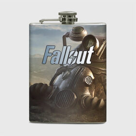 Фляга с принтом Fallout в Курске, металлический корпус | емкость 0,22 л, размер 125 х 94 мм. Виниловая наклейка запечатывается полностью | 
