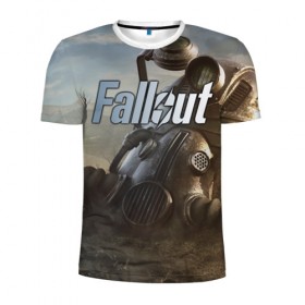 Мужская футболка 3D спортивная с принтом Fallout в Курске, 100% полиэстер с улучшенными характеристиками | приталенный силуэт, круглая горловина, широкие плечи, сужается к линии бедра | 