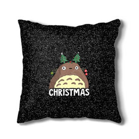 Подушка 3D с принтом Totoro Christmas в Курске, наволочка – 100% полиэстер, наполнитель – холлофайбер (легкий наполнитель, не вызывает аллергию). | состоит из подушки и наволочки. Наволочка на молнии, легко снимается для стирки | anime | christmas | moon | myneighbortotoro | night | totoro | xmas | аниме | канта | кодомо | котобус | кусакабэ | мэй | рождество | сусуватари | тацуо | тоторо | хаяомиядзаки | ясуко