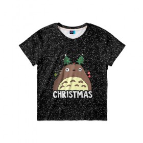Детская футболка 3D с принтом Totoro Christmas в Курске, 100% гипоаллергенный полиэфир | прямой крой, круглый вырез горловины, длина до линии бедер, чуть спущенное плечо, ткань немного тянется | anime | christmas | moon | myneighbortotoro | night | totoro | xmas | аниме | канта | кодомо | котобус | кусакабэ | мэй | рождество | сусуватари | тацуо | тоторо | хаяомиядзаки | ясуко