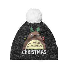 Шапка 3D c помпоном с принтом Totoro Christmas в Курске, 100% полиэстер | универсальный размер, печать по всей поверхности изделия | anime | christmas | moon | myneighbortotoro | night | totoro | xmas | аниме | канта | кодомо | котобус | кусакабэ | мэй | рождество | сусуватари | тацуо | тоторо | хаяомиядзаки | ясуко