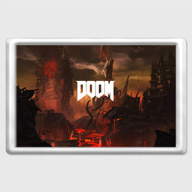 Магнит 45*70 с принтом DOOM в Курске, Пластик | Размер: 78*52 мм; Размер печати: 70*45 | Тематика изображения на принте: demon | devil | doom | doom vfr | evil | game | mars | red | демон | дум | игры | космос | красная планета | марс | пришельцы