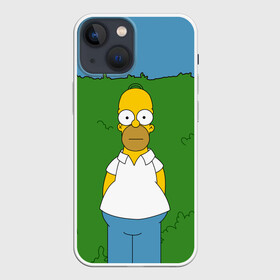 Чехол для iPhone 13 mini с принтом Гомер Симпсон в кустах в Курске,  |  | 2019 | 2х2 | simpsons | барт | гомер | для мамы | для сына | интересный | кусты | мардж | мультики | мультфильмы | мэгги | новый год | подарок | симпсон | симпсоны | текстура | уникальный