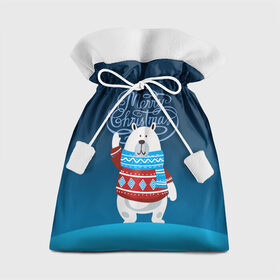 Подарочный 3D мешок с принтом Merry Christmas в Курске, 100% полиэстер | Размер: 29*39 см | Тематика изображения на принте: 