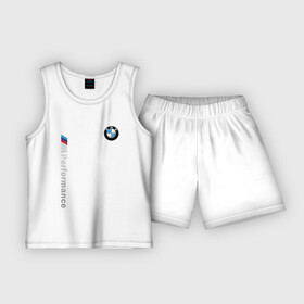 Детская пижама с шортами хлопок с принтом BMW M Performance в Курске,  |  | auto | bmw | bmw performance | motorsport | sport | авто | автомобиль | автомобильные | бмв | бренд | марка | машины | моторспорт | спорт