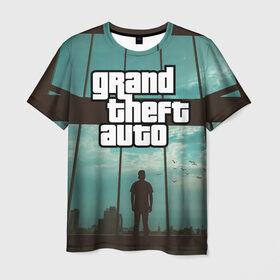 Мужская футболка 3D с принтом GTA View в Курске, 100% полиэфир | прямой крой, круглый вырез горловины, длина до линии бедер | grand theft auto | gta | gta san andreas | gta v | гта