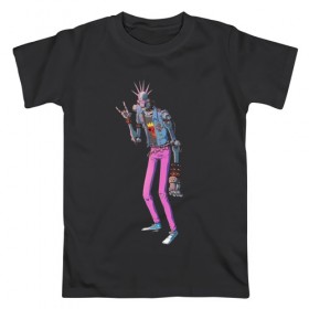 Мужская футболка хлопок с принтом Cyber punk not dead! в Курске, 100% хлопок | прямой крой, круглый вырез горловины, длина до линии бедер, слегка спущенное плечо. | 
