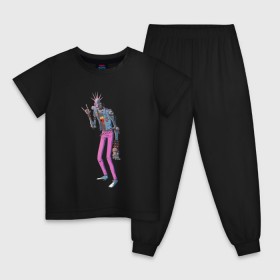 Детская пижама хлопок с принтом Cyber punk not dead! в Курске, 100% хлопок |  брюки и футболка прямого кроя, без карманов, на брюках мягкая резинка на поясе и по низу штанин
 | 
