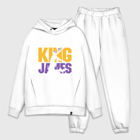 Мужской костюм хлопок OVERSIZE с принтом King James в Курске,  |  | cavaliers | cleveland | coach | james | king | lakers | lebron | los angeles | nba | player | slam dunk | sport | team | баскетбол | борода | джеймс | игрок | кавальерс | калиф | кливленд | король | леброн | лейкерс | лос анджелес | нба | слэм д