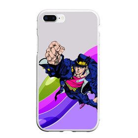 Чехол для iPhone 7Plus/8 Plus матовый с принтом Jojo Jotaro в Курске, Силикон | Область печати: задняя сторона чехла, без боковых панелей | adventure | anime | bizzare | jo jo | jojo | logo | manga | аниме | араки | ахегао | джо | джо джо | джоджо | жижа | жожа | жожо | йойо | лого | манга | мульт | мультфильм | отаку | сериал | символ | хирохико | юри | яой