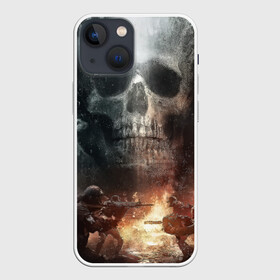 Чехол для iPhone 13 mini с принтом Battlefield Череп в Курске,  |  | battlefield | ак 47 | батла | баттл | война | огонь | омон | оружие | перестрелка | стрелялка | череп