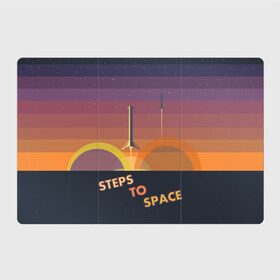 Магнитный плакат 3Х2 с принтом STEPS TO SPACE в Курске, Полимерный материал с магнитным слоем | 6 деталей размером 9*9 см | elon musk | falcon 9 | spacex | илон маск | ступень ракеты