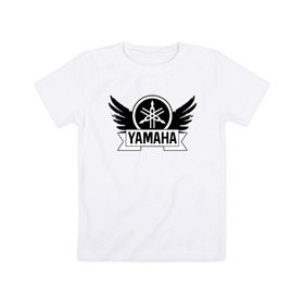 Детская футболка хлопок с принтом Yamaha v-max в Курске, 100% хлопок | круглый вырез горловины, полуприлегающий силуэт, длина до линии бедер | Тематика изображения на принте: v max | yamaha | мотоспорт | мотоцикл | чоппер | ямаха