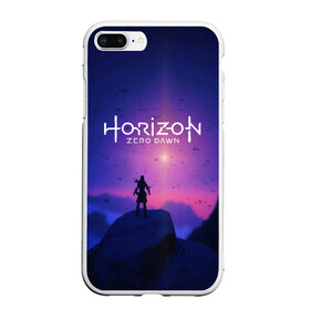 Чехол для iPhone 7Plus/8 Plus матовый с принтом HORIZON ZERO DAWN в Курске, Силикон | Область печати: задняя сторона чехла, без боковых панелей | aloy | game | horizon zero dawn | hunter | machine | mecha | robot | snow | spear | the frozen wilds | weapon | игры | постапокалипсис | роботы | фентези | элой