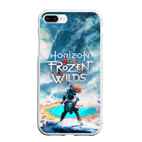 Чехол для iPhone 7Plus/8 Plus матовый с принтом HORIZON ZERO DAWN в Курске, Силикон | Область печати: задняя сторона чехла, без боковых панелей | aloy | game | horizon zero dawn | hunter | machine | mecha | robot | snow | spear | the frozen wilds | weapon | игры | постапокалипсис | роботы | фентези | элой