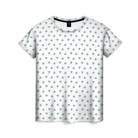 Женская футболка 3D с принтом Glitch triangles в Курске, 100% полиэфир ( синтетическое хлопкоподобное полотно) | прямой крой, круглый вырез горловины, длина до линии бедер | glitch | triangles | глич | глюк | треугольники