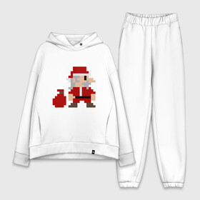 Женский костюм хлопок Oversize с принтом Pixel Santa в Курске,  |  | 8 bit | 8 бит | 8bit | geek | oldschool | pixel | santa | santa claus | дед мороз | игра | олдскул | пиксель | пиксельный | санта | санта клаус