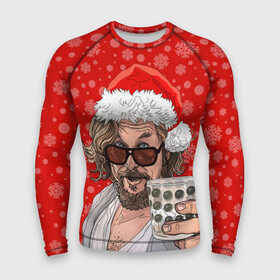 Мужской рашгард 3D с принтом Лебовски Санта в Курске,  |  | balls | big lebowski | bowling | film | happy christmas | movie | santa claus | skittles | большой лебовски | боулинг | дед мороз | кегли | кино | колпак | красная шапка | новый год | праздник | рождество | с новым годом | санта клаус