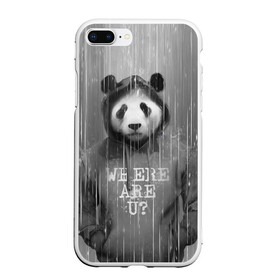 Чехол для iPhone 7Plus/8 Plus матовый с принтом Панда в Курске, Силикон | Область печати: задняя сторона чехла, без боковых панелей | дождь | животные | капюшон | кофта | медведь | мишка | панда | природа | хипстер