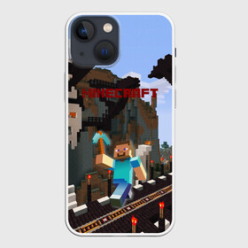 Чехол для iPhone 13 mini с принтом Minecraft в Курске,  |  | Тематика изображения на принте: blade | blocks | creeper | cubes | game | ken | minecraft | mobs | sword | игры | крипер | майн крафт | майнкрафт | моб