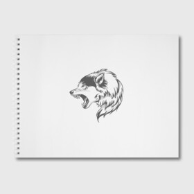Альбом для рисования с принтом Волк с шевелюрой в Курске, 100% бумага
 | матовая бумага, плотность 200 мг. | волк | шевелюра