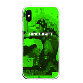 Чехол для iPhone XS Max матовый с принтом MINECRAFT в Курске, Силикон | Область печати: задняя сторона чехла, без боковых панелей | blade | blocks | creeper | cubes | game | ken | minecraft | mobs | sword | игры | крипер | майн крафт | майнкрафт | моб