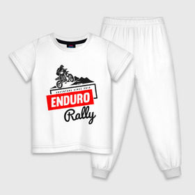 Детская пижама хлопок с принтом Enduro Rally в Курске, 100% хлопок |  брюки и футболка прямого кроя, без карманов, на брюках мягкая резинка на поясе и по низу штанин
 | 