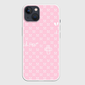 Чехол для iPhone 13 с принтом Lil Peep pink pattern в Курске,  |  | Тематика изображения на принте: benz truck | girls | gustav ahr | heart | hip hop | lil | lil peep | look at the sky tonight | love | peep | rap | rose | лил | лилпип | паттерн | пип | рэп | хип хоп | эмо | эмо реп