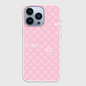 Чехол для iPhone 13 Pro с принтом Lil Peep pink pattern в Курске,  |  | Тематика изображения на принте: benz truck | girls | gustav ahr | heart | hip hop | lil | lil peep | look at the sky tonight | love | peep | rap | rose | лил | лилпип | паттерн | пип | рэп | хип хоп | эмо | эмо реп